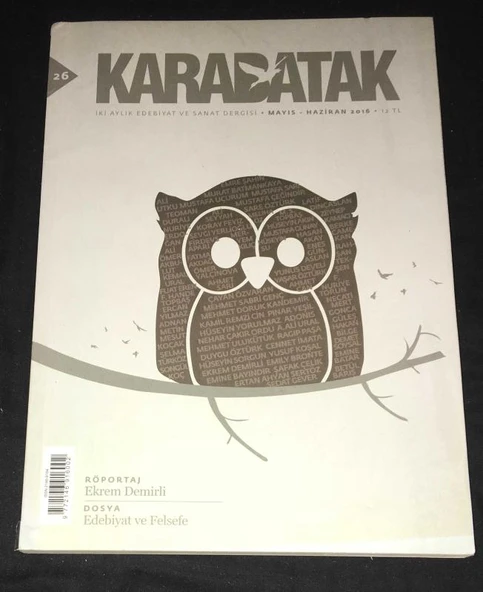 KARABATAK Mayıs Haziran 2016 Sayı 26 Dosya EDEBİYAT VE FELSEFE (Sahafiye Kitap) ürün görseli 1