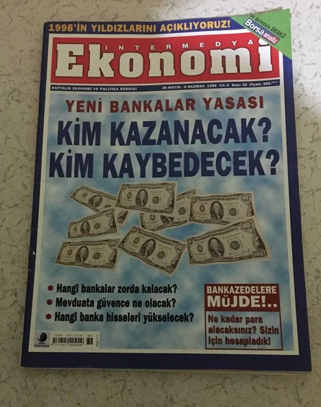 İNTERMEDYA EKONOMİ 30 Mayıs 5 Haziran 1999 Yıl 6 Sayı 22 Yeni Bankalar Yasası KİM KAZANCAK KİM KAYBEDECEK (Sahafiye Kitap) ürün görseli 1