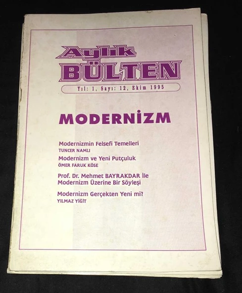 AYLIK BÜLTEN Ekim 1995 Yıl 1 Sayı 12 MODERNİZM (Sahafiye Kitap) ürün görseli 1