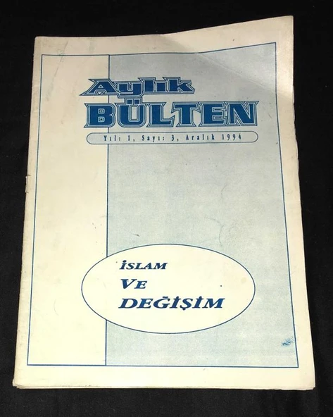 AYLIK BÜLTEN Aralık 1994 Yıl 1 Sayı 3 İSLAM VE DEĞİŞİM (Sahafiye Kitap) ürün görseli 1