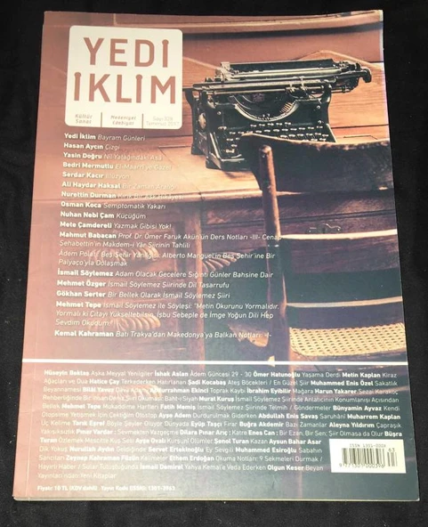 YEDİ İKLİM Dergisi Temmuz 2017 Sayı 328 İsmail Söylemez Şiirinde Dil Tasarrufu-Mehmet Özger (Sahafiye Kitap) ürün görseli 1