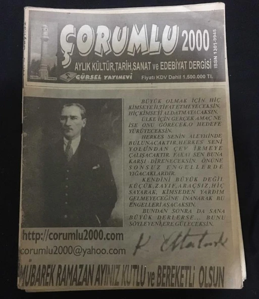 ÇORUMLU 2000 DERGİSİ Kasım 2001 Sayı 32 Sosyal Patlama Olmaz,Selahattin Aydemir (Sahafiye Kitap) ürün görseli 1
