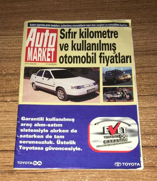 AUTO MARKET 27 Haziran Sayı 2000 / 26 SIFIR KİLOMETRE VE KULLANILMIŞ OTOMOBİL FİYATLARI (Sahafiye Kitap) ürün görseli 1