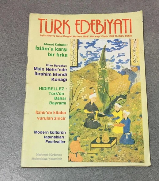 TÜRK EDEBİYATI Haziran 1989 Sayı 188 İZMİR'DE KİTABA VURULAN ZİNCİR - MAİN NEHRİ'NDE İBRAHİM EFENDİ KONAĞI,İlhan Bardakçı (Sahafiye Kitap) ürün görseli 1