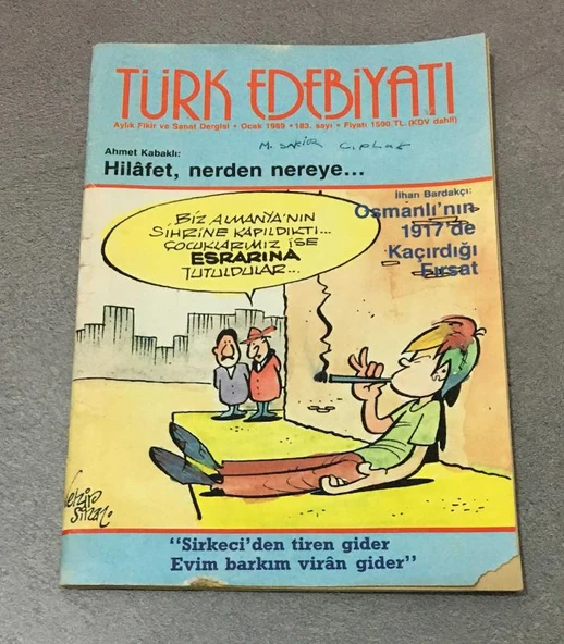 TÜRK EDEBİYATI Ocak 1989 Sayı 183 Hilafet Nerden Nereye,Ahmet Kabaklı (Sahafiye Kitap) ürün görseli 1