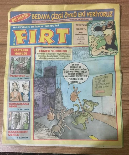 Son FIRT 29 Eylül 6 Ekim 1998 Yıl 1 Sayı 52 (Sahafiye Kitap) ürün görseli 1