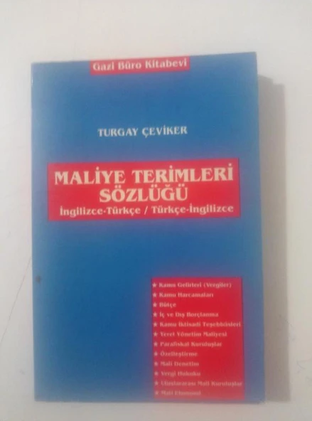 MALİYE TERİMLERİ SÖZLÜĞÜ İngilice - Türkçe / Türkçe - İngilizce (Sahafiye Kitap) ürün görseli 1