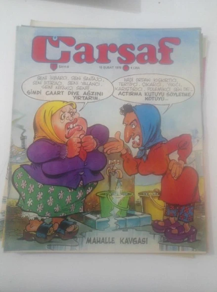 ÇARŞAF Haftalık Gülmece Dergisi, 15 Şubat 1978, Yıl:3, Sayı:8 (Sahafiye Kitap) ürün görseli 1