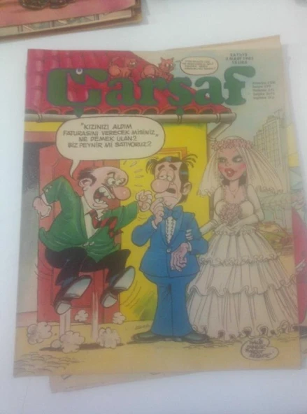 ÇARŞAF Haftalık Gülmece Dergisi, 3 Mart 1982, Yıl:7, Sayı:10 (Sahafiye Kitap) ürün görseli 1