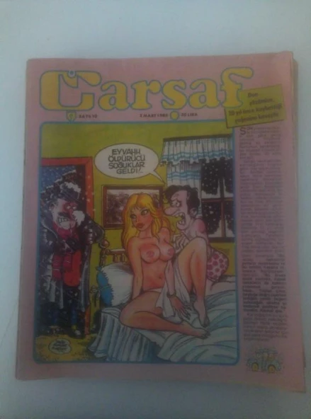ÇARŞAF Haftalık Gülmece Dergisi, 2 Mart 1983, Yıl:8, Sayı:10 (Sahafiye Kitap) ürün görseli 1