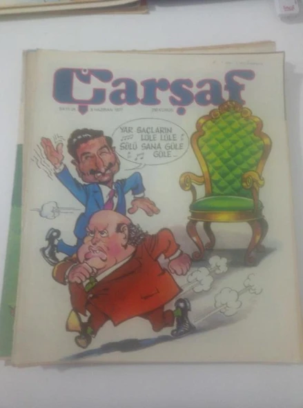 ÇARŞAF Haftalık Gülmece Dergisi, 8 Haziran 1977,  Yıl:2, Sayı:24 (Sahafiye Kitap) ürün görseli 1