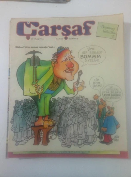 ÇARŞAF Haftalık Gülmece Dergisi, 22 Eylül 1976,  Yıl:1, Sayı:41 (Sahafiye Kitap) ürün görseli 1