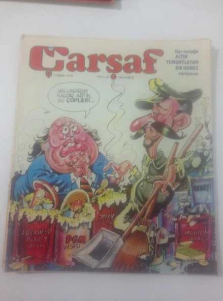 ÇARŞAF Haftalık Gülmece Dergisi, 13 Ekim 1976,  Yıl:1, Sayı:44 (Sahafiye Kitap) ürün görseli 1