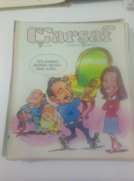 ÇARŞAF Haftalık Gülmece Dergisi, 22 Haziran 1977,  Yıl:2, Sayı:26 (Sahafiye Kitap) ürün görseli 1