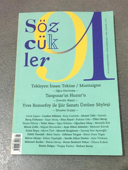 SÖZCÜKLER Mayıs Haziran 2021 Sayı 91 TANPINAR'IN HUZURU - (Sahafiye Kitap) ürün görseli 1
