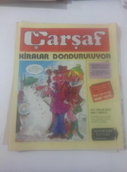 ÇARŞAF Haftalık Gülmece Dergisi, 5 Ocak 1977,  Yıl:2, Sayı:2 (Sahafiye Kitap) ürün görseli 1