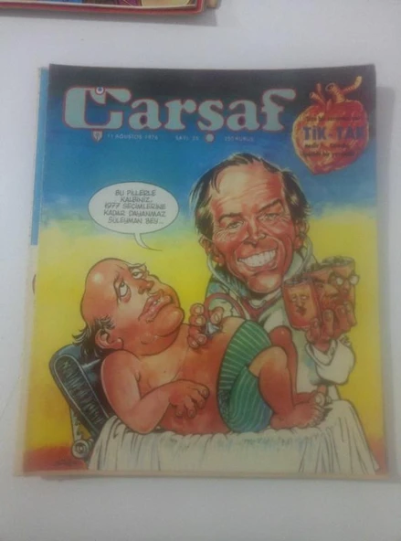 ÇARŞAF Haftalık Gülmece Dergisi, 11 Ağustos 1976,  Yıl:1, Sayı:35 (Sahafiye Kitap) ürün görseli 1