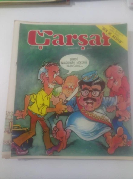 ÇARŞAF Haftalık Gülmece Dergisi, 26 Ekim 1977,  Yıl:2, Sayı:44 (Sahafiye Kitap) ürün görseli 1