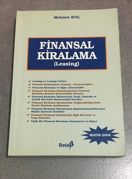 FİNANSAL KİRALAMA Leasing 2.BASKI (Sahafiye Kitap) ürün görseli 1