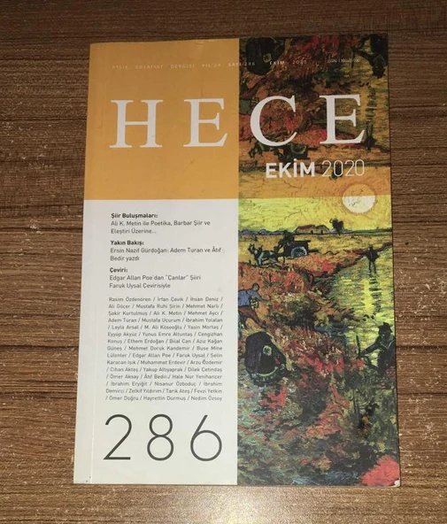 HECE Ekim 2020 Sayı 286 BİR İŞİN ADAMI MI OLUR İNSANI MI - Rasim Özdenören (Sahafiye Kitap) ürün görseli 1