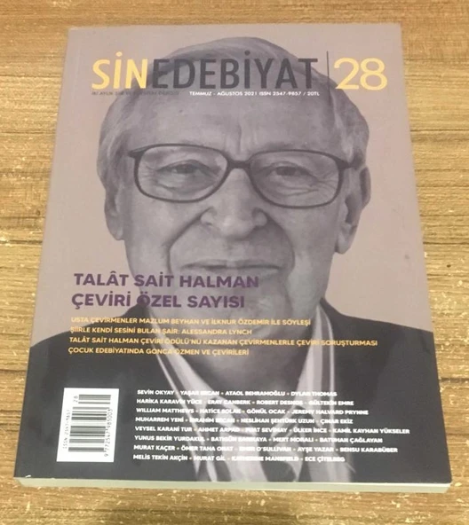 SİNEDEBİYAT Temmuz Ağustos 2021 Sayı 28 TALAT SAİT HALMAN ÇEVİRİ ÖZEL SAYISI (Sahafiye Kitap) ürün görseli 1
