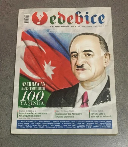EDEBİCE Dergisi Temmuz Ağustos 2018 Sayı 14 AZERBAYCAN HALK CUMHURİYETİ 100 YAŞINDA (Sahafiye Kitap) ürün görseli 1