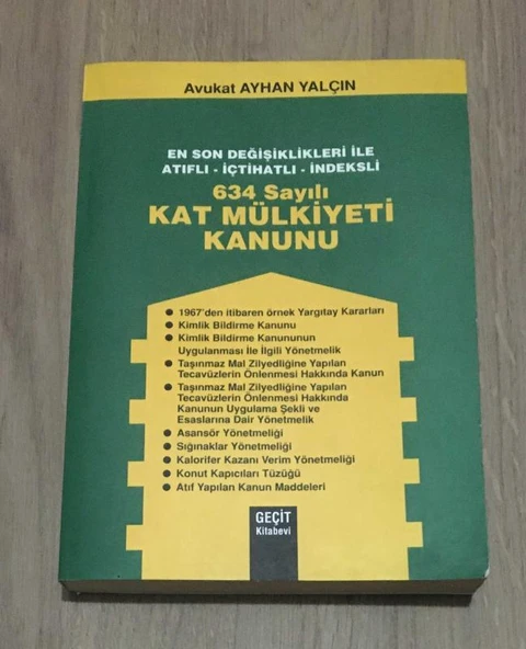 634 SAYILI KAT MÜLKİYETİ KANUNU 4.BASKI (Sahafiye Kitap) ürün görseli 1