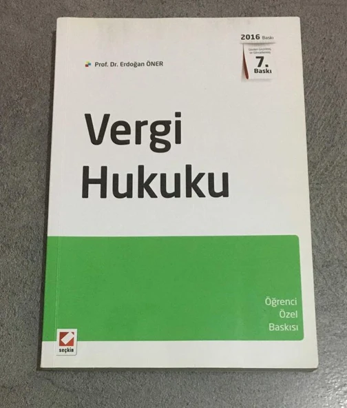 VERGİ HUKUKU Güncellenmiş 7.Baskı - 2016 (Sahafiye Kitap) ürün görseli 1