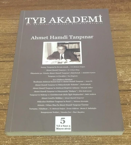 TYB AKADEMİ Mayıs 2012 Yıl 2 Sayı 5 AHMET HAMDİ TANPINAR (Sahafiye Kitap) ürün görseli 1