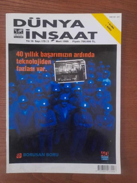 DÜNYA İNŞAAT, YIL: 16, SAYI: 179/3, MART 1999 "Ken Yeang Türkiye'de" (Sahafiye Kitap) ürün görseli 1