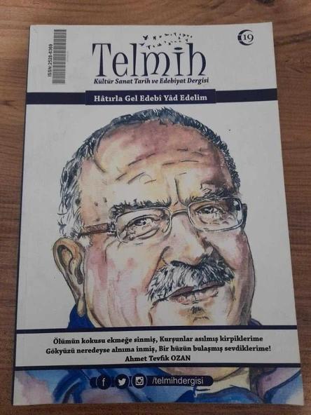 TELMİH KÜLTÜR SANAT VE EDEBİYAT DERGİSİ YIL:5 SAYI:19 2021/1 "OZAN" (Sahafiye Kitap) ürün görseli 1