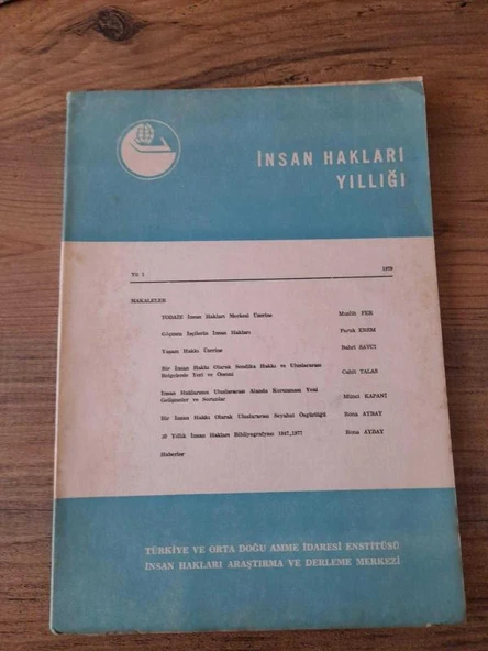 İNSAN HAKLARI YILLIĞI Yıl:1, 1979, " FARUK EREM  -Göçmen İşçilerin İnsan Hakları" (Sahafiye Kitap) ürün görseli 1