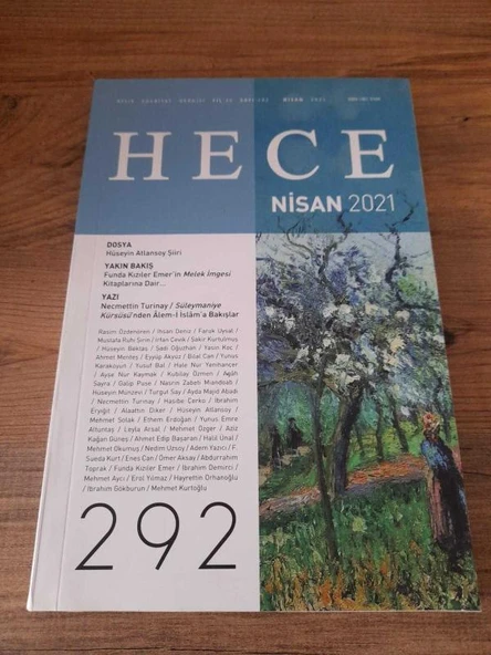 HECE AYLIK EDEBİYAT DERGİSİ Yıl:25,Sayı:292 Nisan 2021 "Hüseyin Atlansoy Şiiri" (Sahafiye Kitap) ürün görseli 1