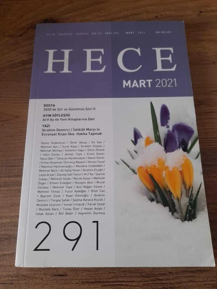 Hece (Aylık Edebiyat Dergisi) Sayı: 291 Mart 2021 / Dosya: 2020'de Şiir ve Günümüz Şiiri II (Sahafiye Kitap) ürün görseli 1