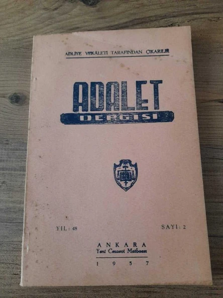ADALET DERGİSİ Yıl:58,Sayı:2 "Sıtkı Akyazan-Avukatlık Ücretine Dair İncelemeler" (Sahafiye Kitap) ürün görseli 1