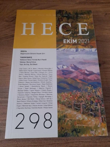 HECE AYLIK EDEBİYAT DERGİSİ Yıl:25,Sayı:298 Ekim 2021 "Bağımsızlık Dönemi Kazak Şiiri" (Sahafiye Kitap) ürün görseli 1