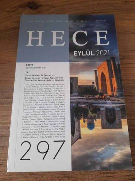 HECE ÖYKÜ İKİ AYLIK ÖYKÜ DERGİSİ Yıl:25,Sayı:297 "Günümüz Özbek Şiiri" (Sahafiye Kitap) ürün görseli 1