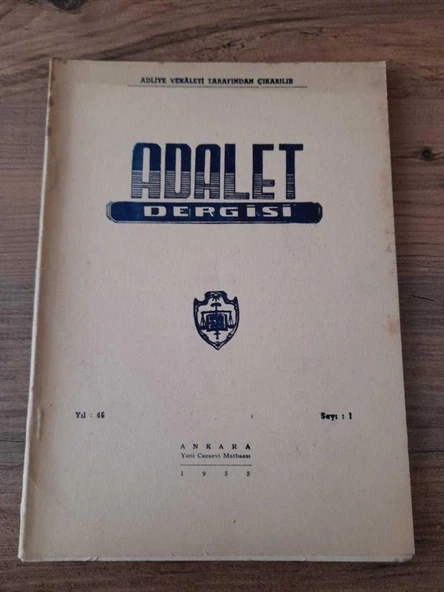 ADALET DERGİSİ, Yıl:46, Sayı:1, 1955 "Behçet Kamay-Zührevi Hastalıkları Bulaştırma Suçu" (Sahafiye Kitap) ürün görseli 1