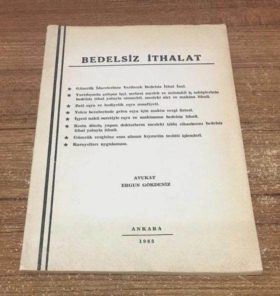 BEDELSİZ İTHALAT - İMZALI - (Sahafiye Kitap) ürün görseli 1