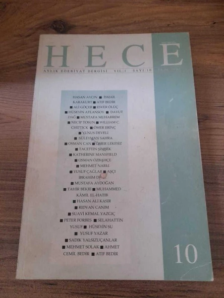 HECE AYLIK EDEBİYAT DERGİSİ YIL:1 SAYI:10 "AŞK OLSUN EFENDİM" (Sahafiye Kitap) ürün görseli 1