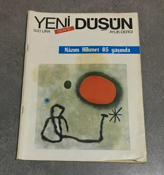 YENİ DÜŞÜN Ocak 1987 Sayı 3/34 NAZIM HİKMET 85 YAŞINDA (Sahafiye Kitap) ürün görseli 1
