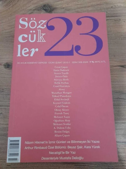 SÖZCÜKLER 23- İKİ AYLIK EDEBİYAT DERGİSİ - OCAK ŞUBAT 2010  "NAZIM HİKMET'İN İZMİR GÜNLERİ" (Sahafiye Kitap) ürün görseli 1