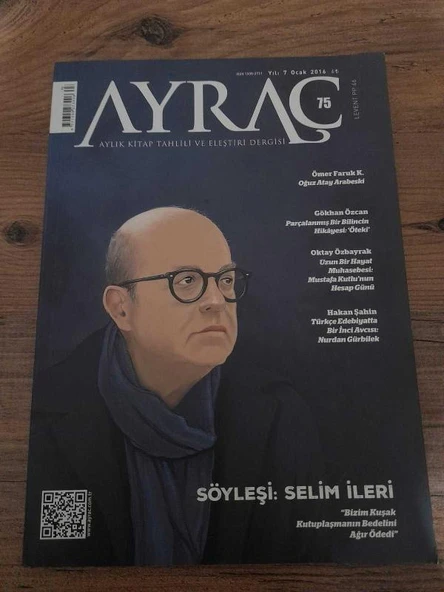 AYRAÇ AYLIK KİTAP TAHLİLİ VE ELEŞTİRİ DERGİSİ 75-OCAK 2016 "OĞUZ ATAY ARABESKİ" (Sahafiye Kitap) ürün görseli 1