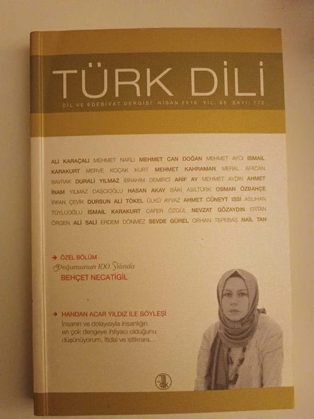 TÜRK DİLİ DİL VE EDEBİYAT DERGİSİ NİSAN 2016,YIL:65,SAYI:772"İLTİCA" (Sahafiye Kitap) ürün görseli 1