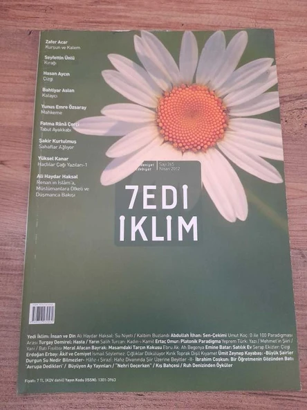 7EDİ İKLİM Sayı:265 Nisan 2012 "Kırağı" (Sahafiye Kitap) ürün görseli 1