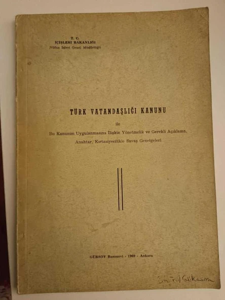 TÜRK VATANDAŞLIĞI KANUNU (Sahafiye Kitap) ürün görseli 1