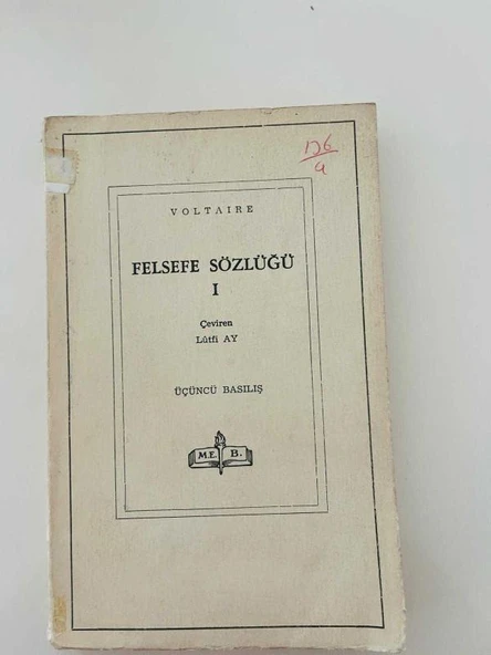 FELSEFE SÖZLÜĞÜ 1 (Sahafiye Kitap) ürün görseli 1