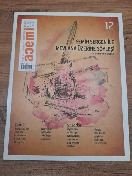 ACEMİ Aktüel Edebiyat  Dergisi Ocak-Şubat 2014 Sayı:12 "Semih Sergen İle Mevlana Üzerine Söyleşi" (Sahafiye Kitap) ürün görseli 1
