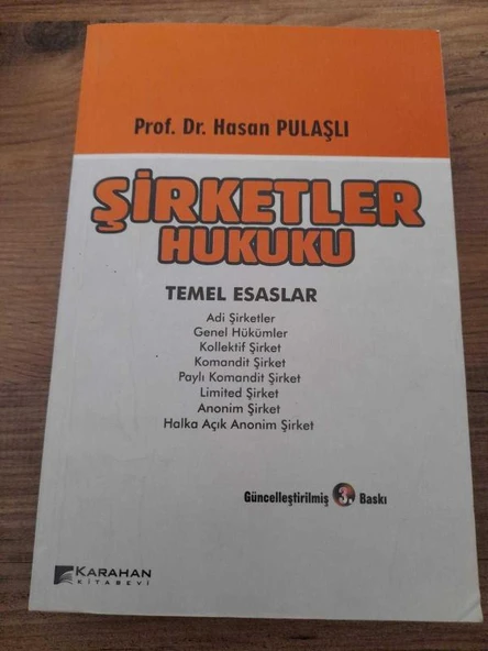 ŞİRKETLER HUKUKU TEMEL ESASLAR güncelleştirilmiş 3. baskı (Sahafiye Kitap) ürün görseli 1