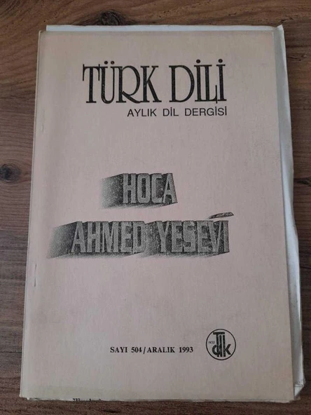 TÜRK DİLİ Dergisi Sayı: 504 / Aralık 1993 "HOCA AHMED YESEVİ" (Sahafiye Kitap) ürün görseli 1